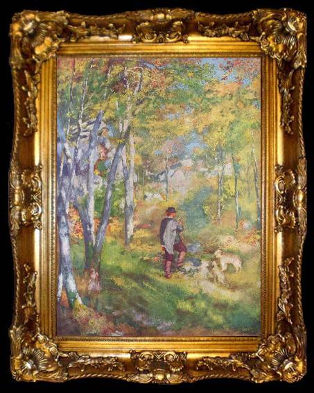 framed  Pierre-Auguste Renoir Jules le Coeur et ses chiens dans la foret de Fontainebleau, ta009-2